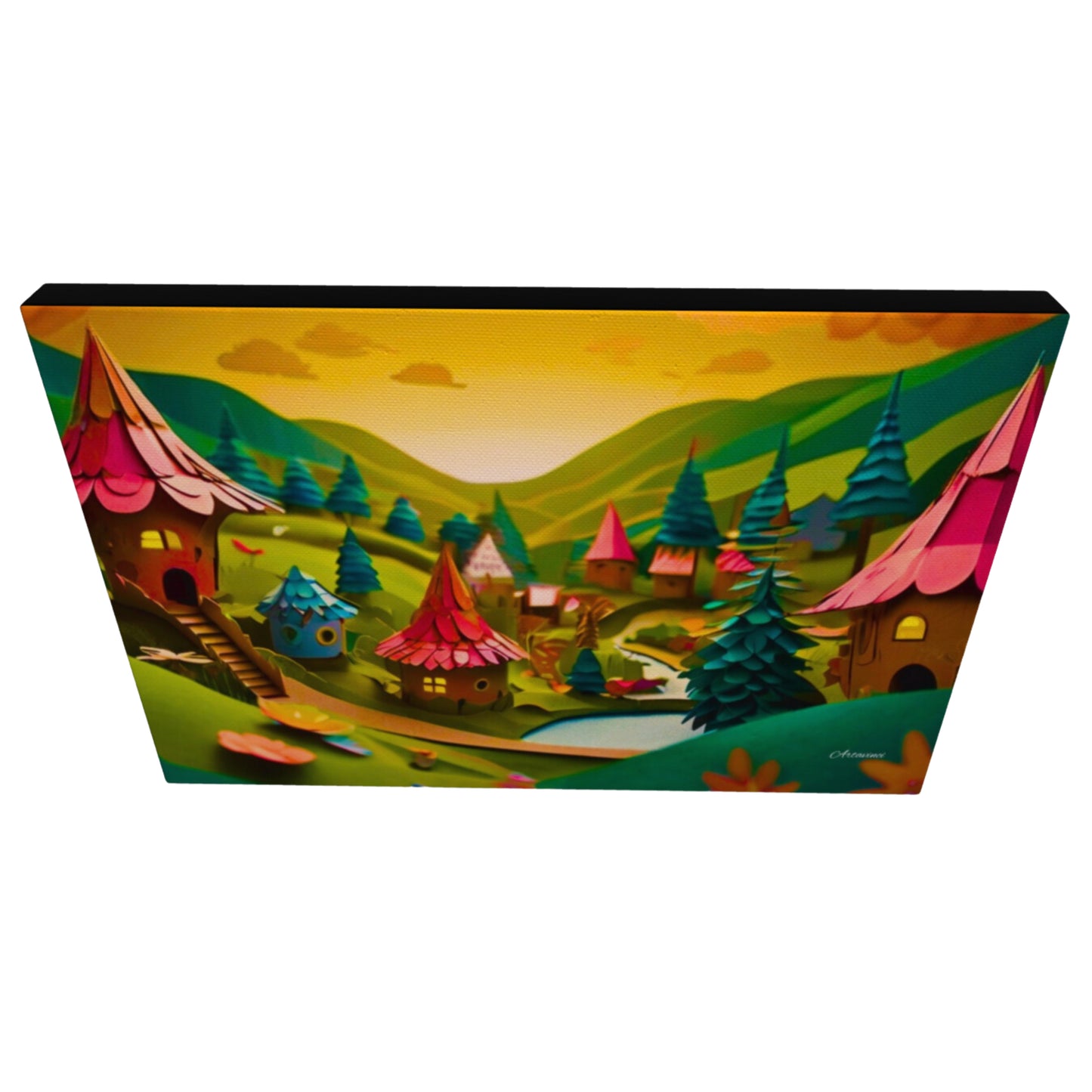 Small House Fairytale Village Canvas Art Print