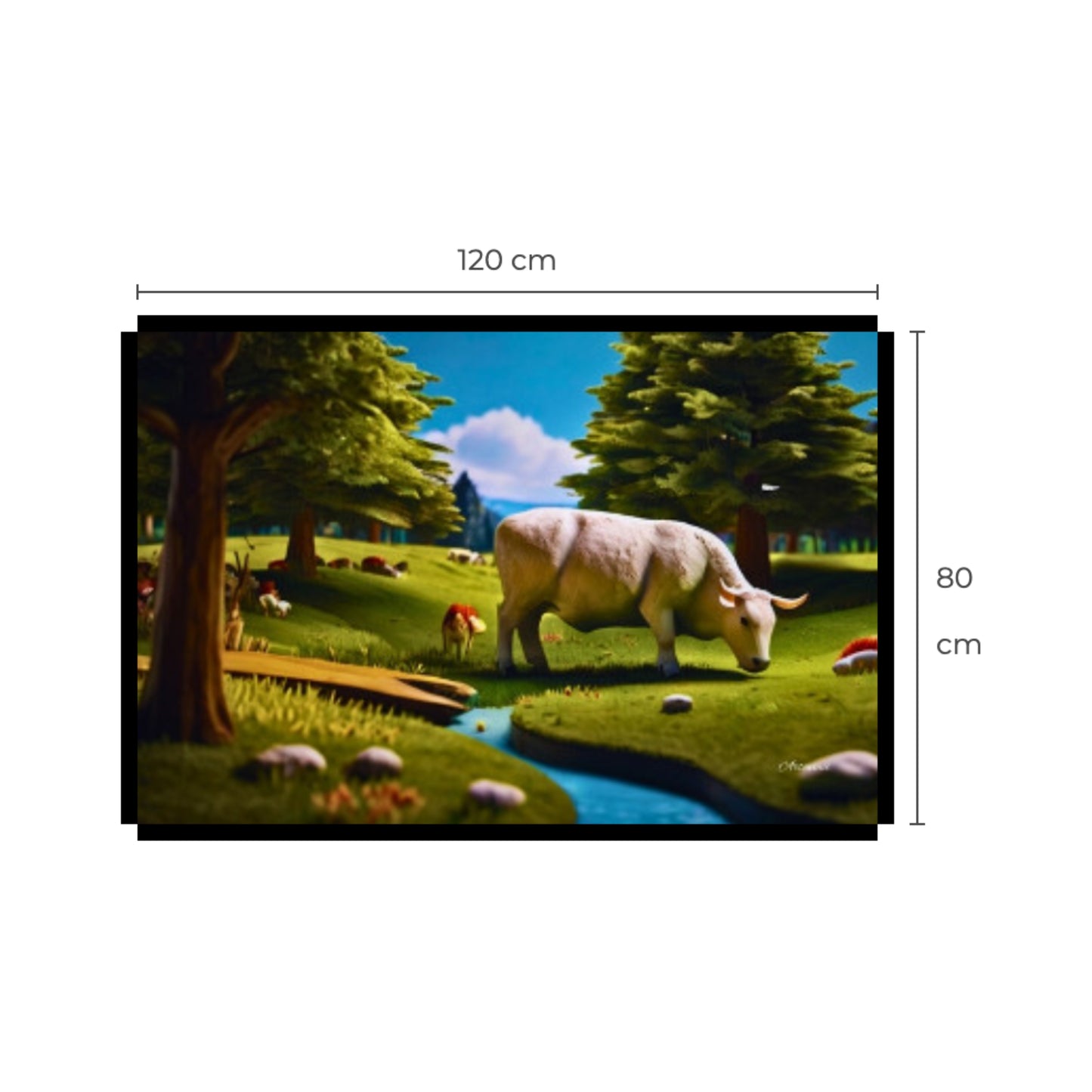 Countryside Cow Farm Art