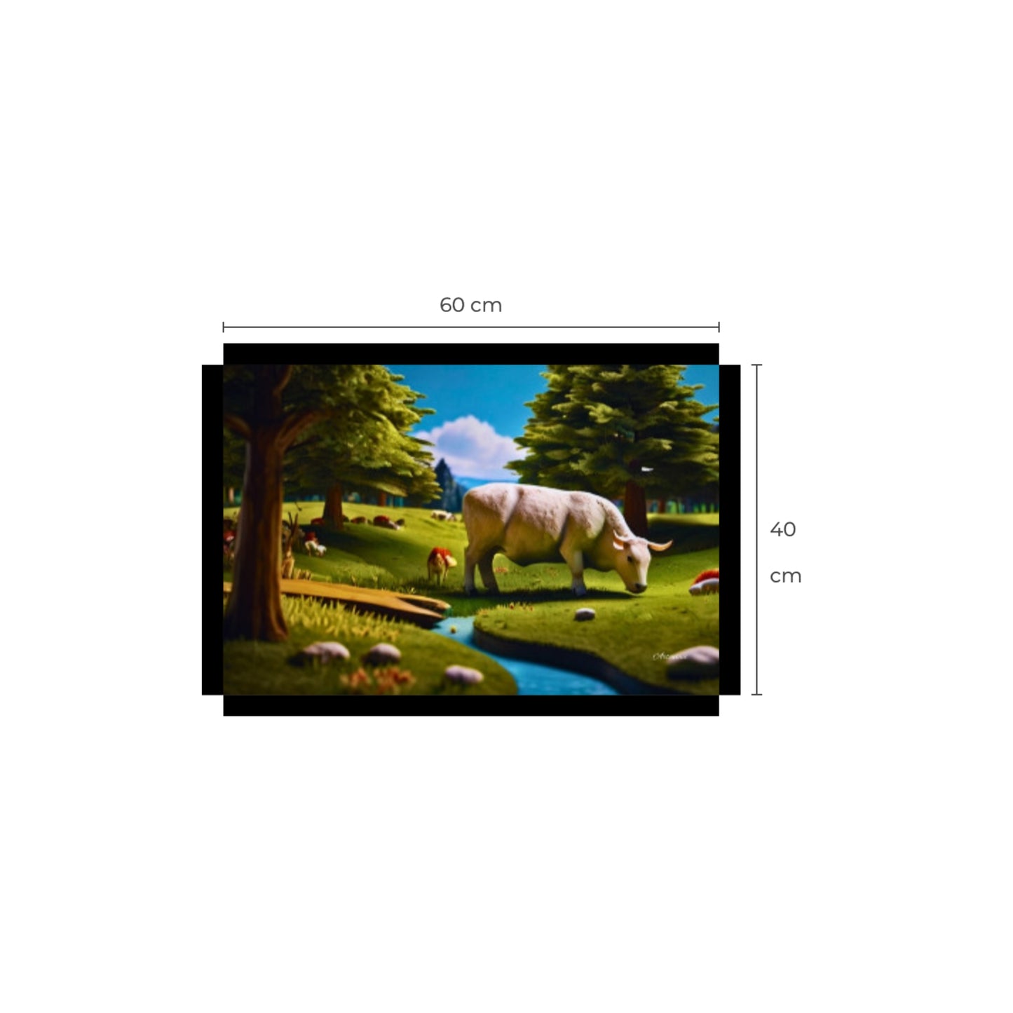 Countryside Cow Farm Art