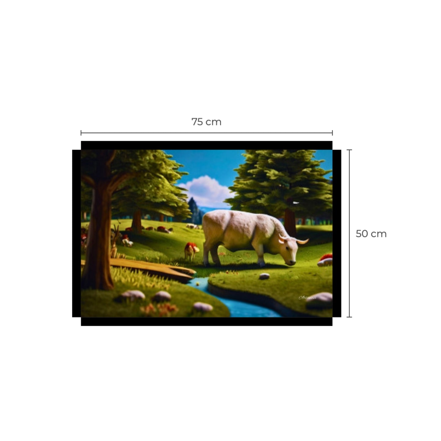 Countryside Cow Farm Art