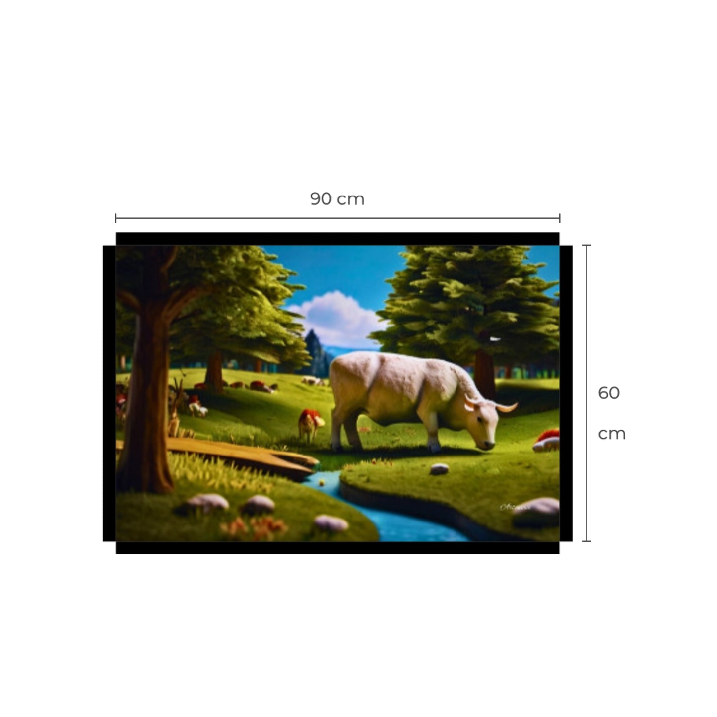 Countryside Cow Farm Art