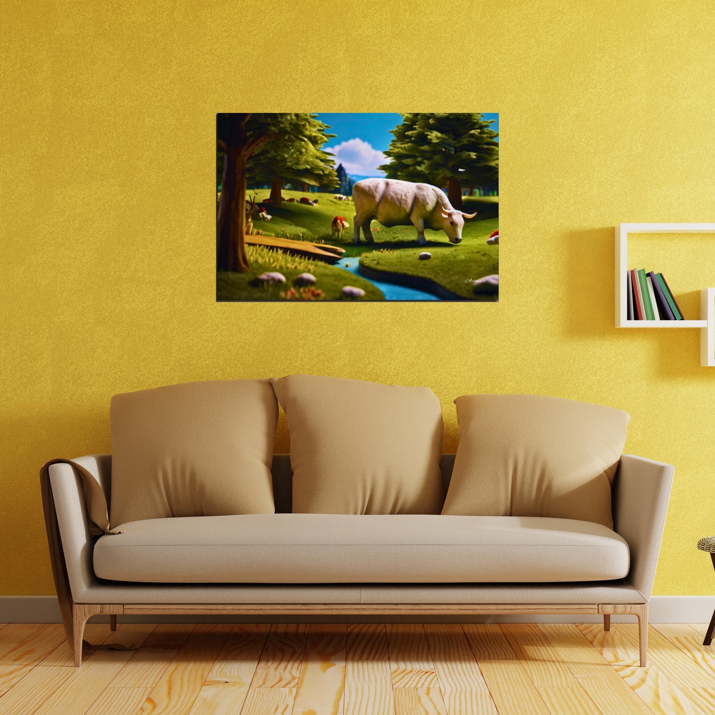 Countryside Cow Farm Art
