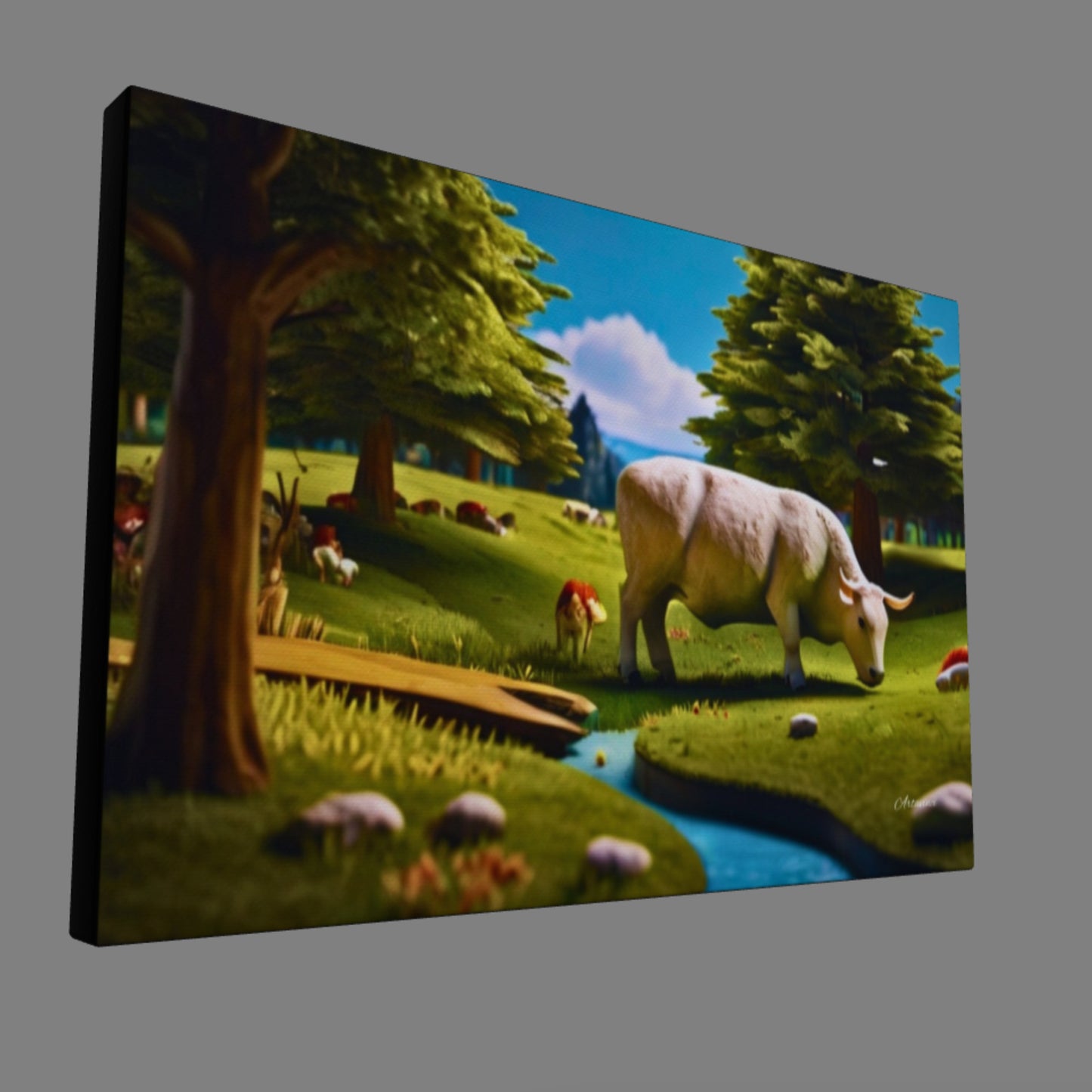 Countryside Cow Farm Art