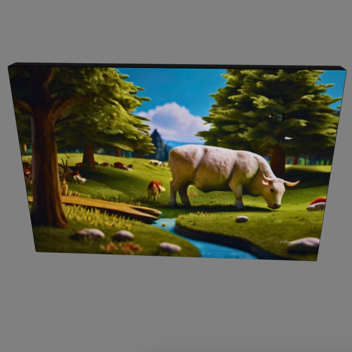 Countryside Cow Farm Art