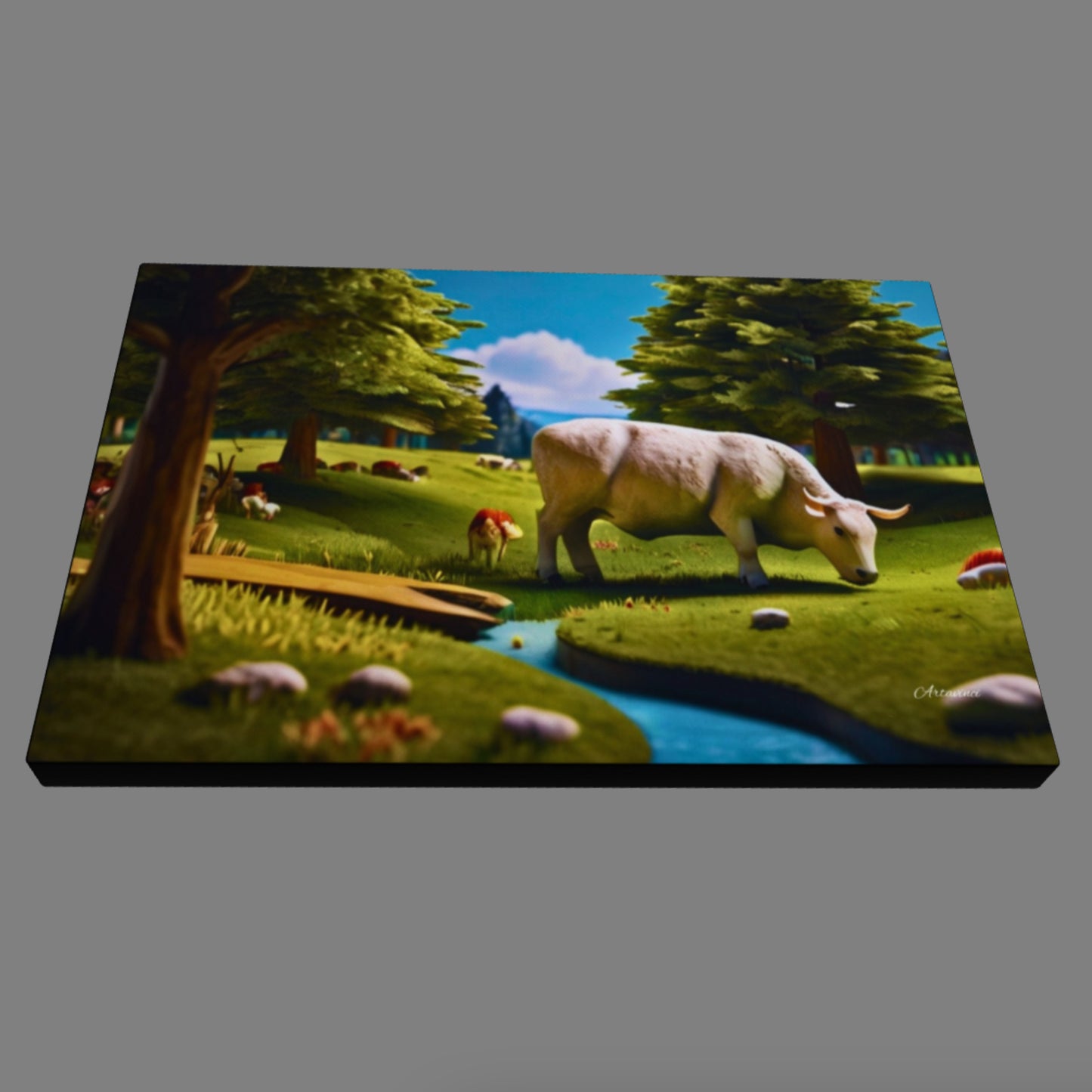 Countryside Cow Farm Art