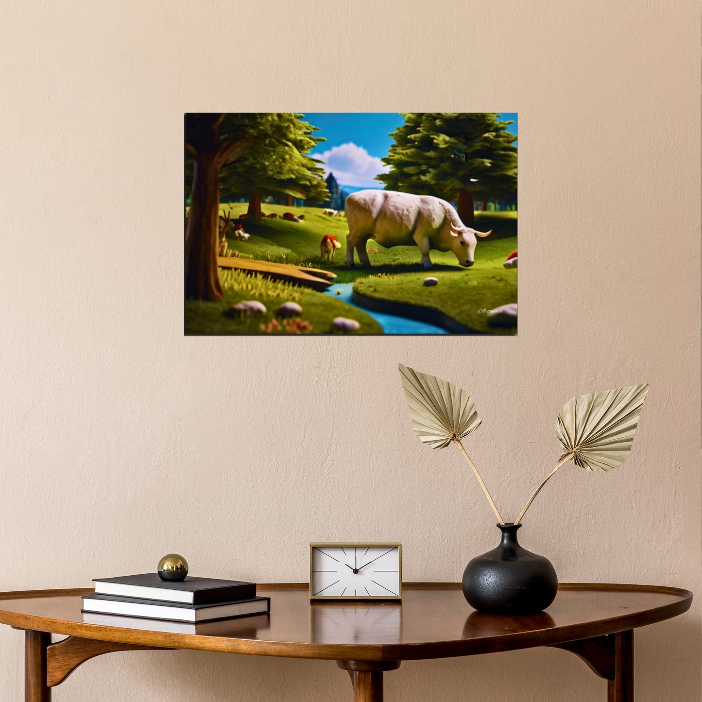 Countryside Cow Farm Art