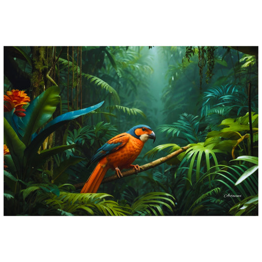 Parrot In Jungle Canvas Print