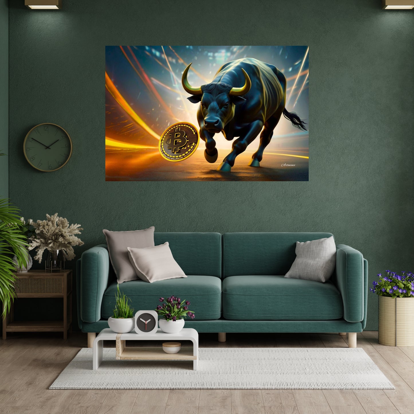 Bullrun Crypto Bull Bitcoin Canvas Art