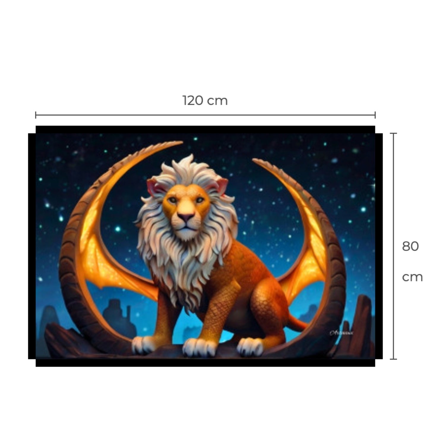 Winged Lion Mythical Creature Wall Art