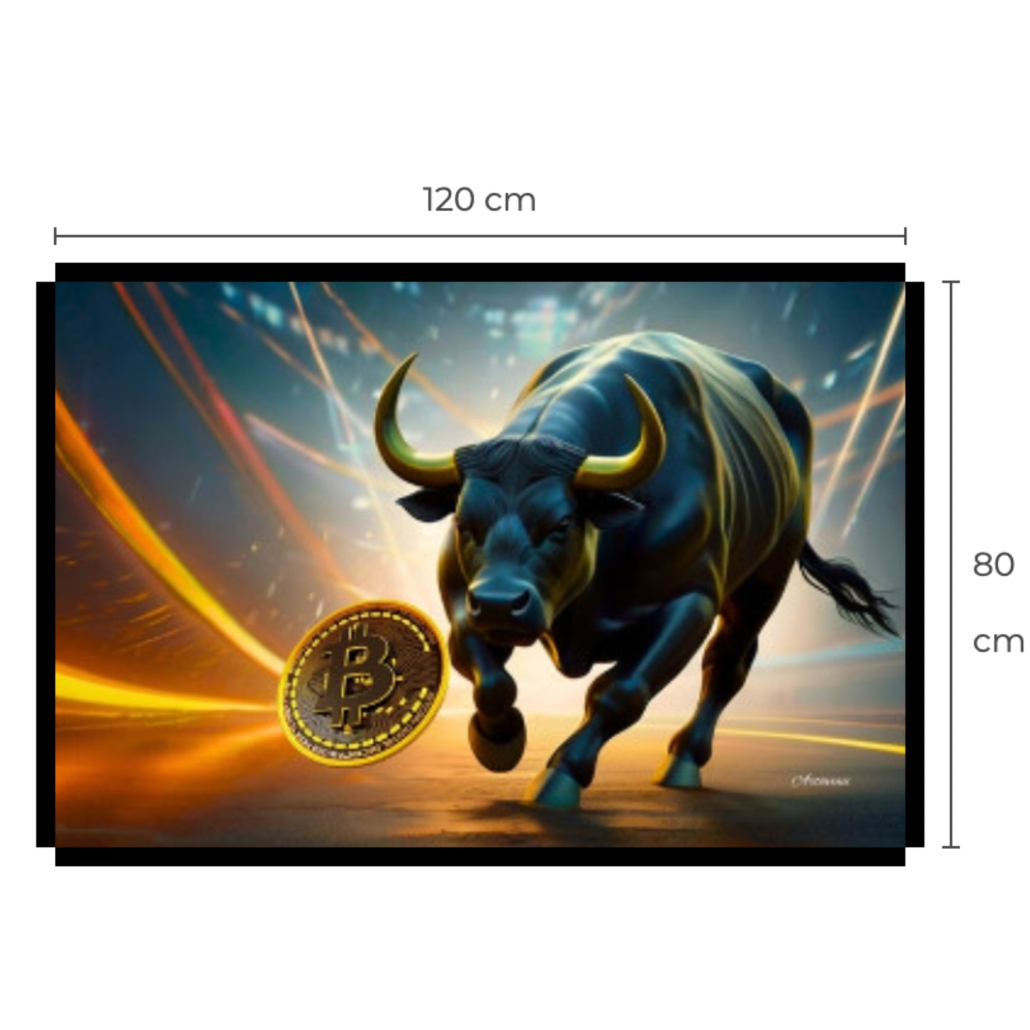 Bullrun Crypto Bull Bitcoin Canvas Art