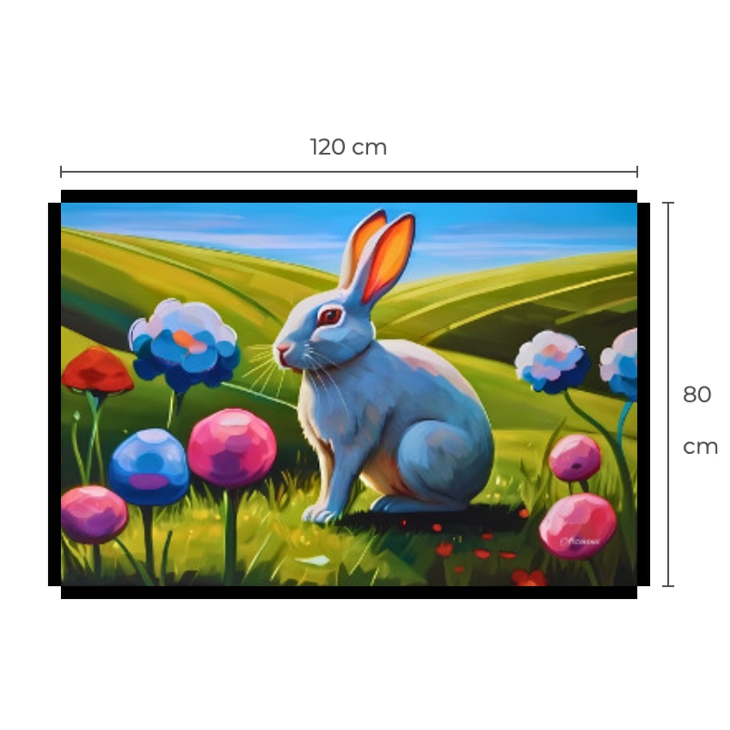 White Rabbit Canvas Wall Art