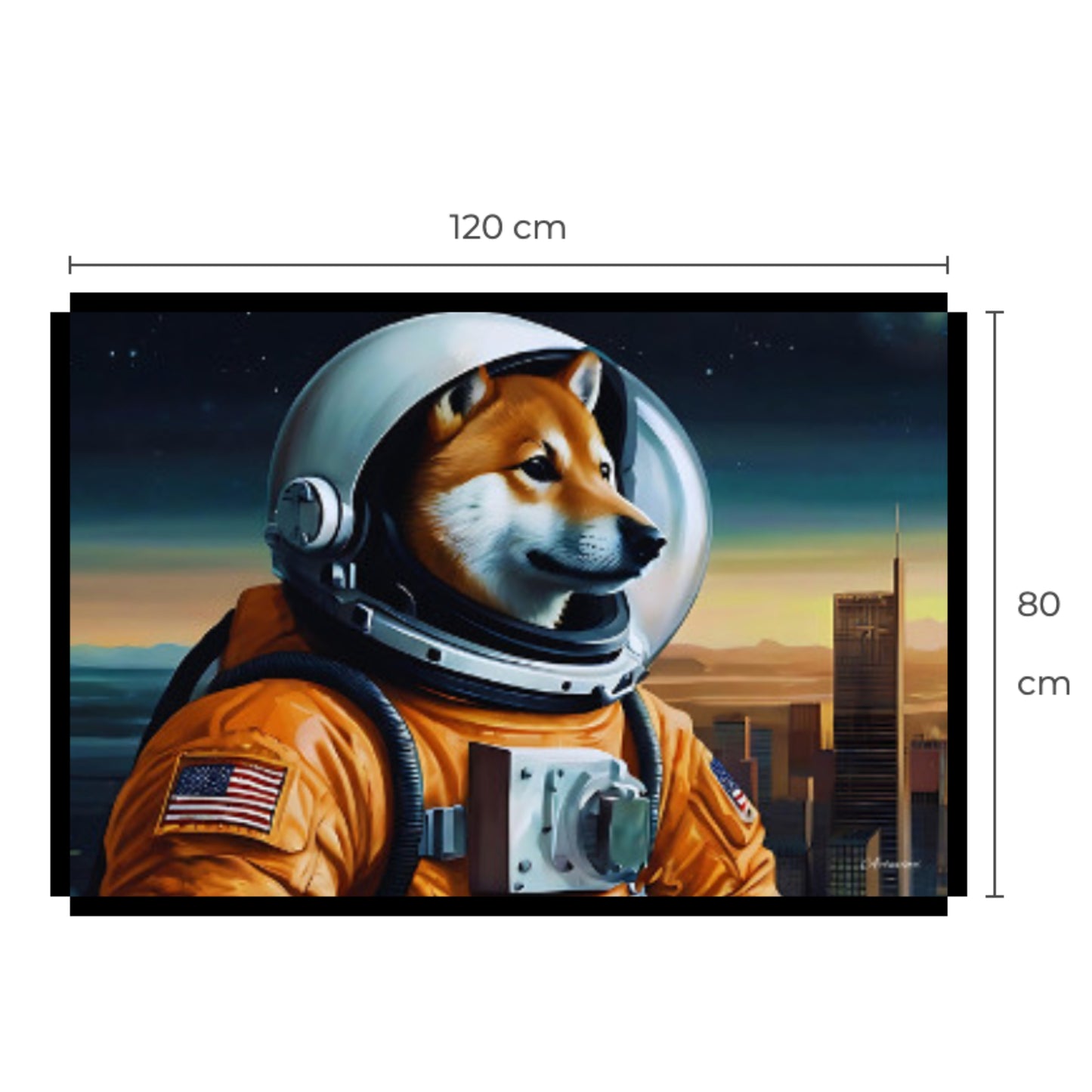 Shiba Inu Astronaut Canvas Art