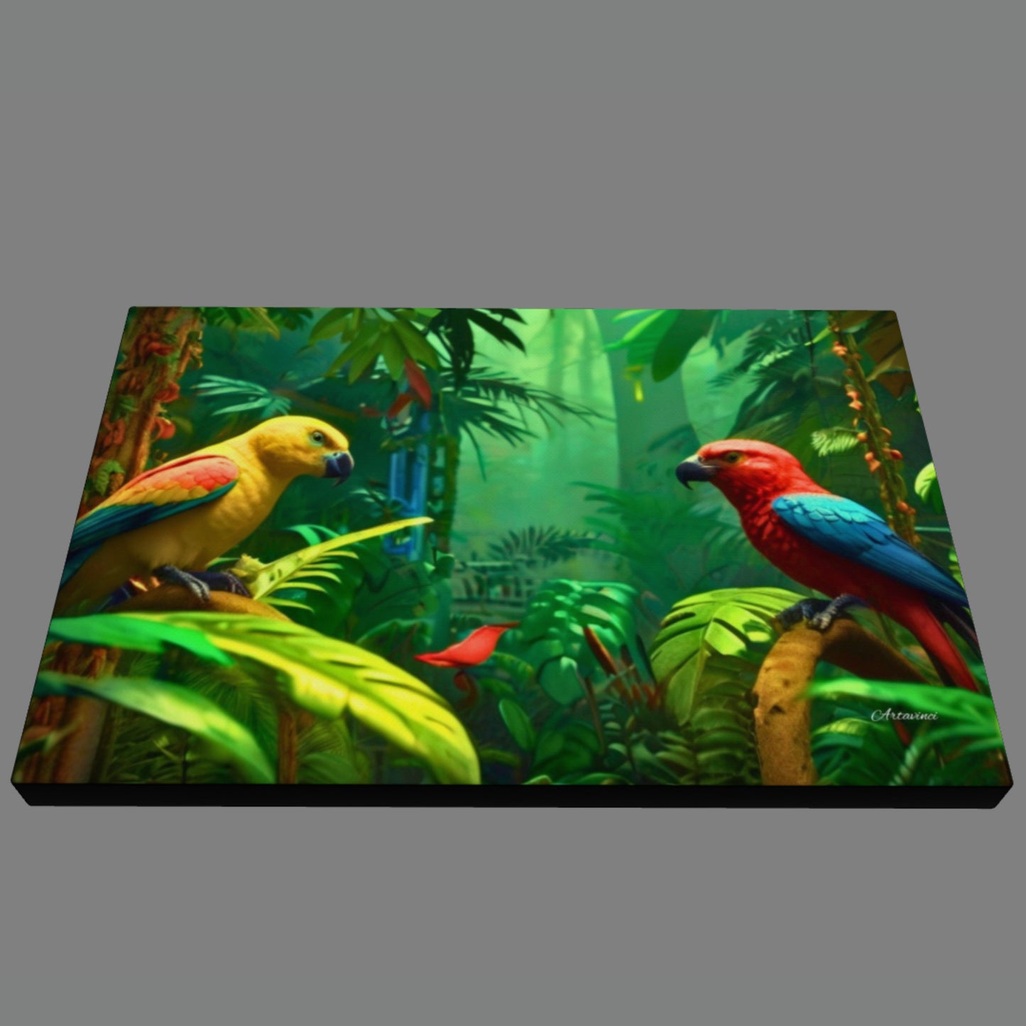 Forest Parrots Canvas Wall Art