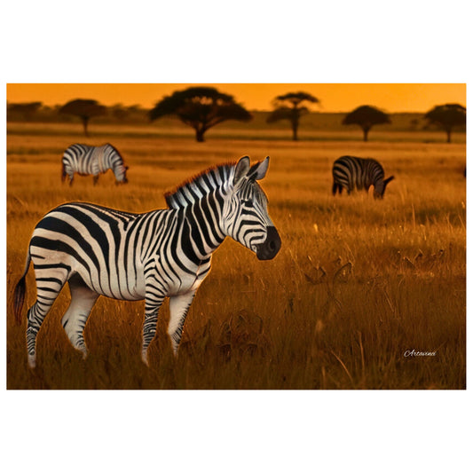 Zebras in the Savannah Canvas Art