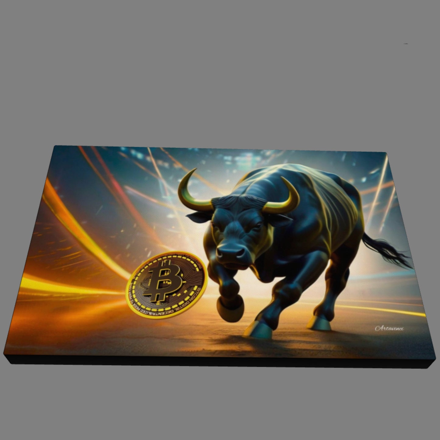 Bullrun Crypto Bull Bitcoin Canvas Art