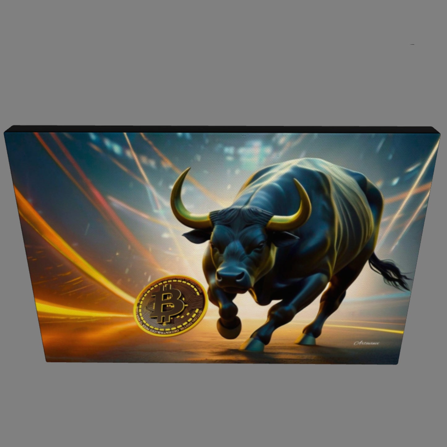 Bullrun Crypto Bull Bitcoin Canvas Art