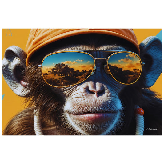 Cool Monkey with Sunglasses Canvas Art