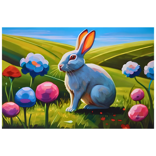 White Rabbit Canvas Wall Art