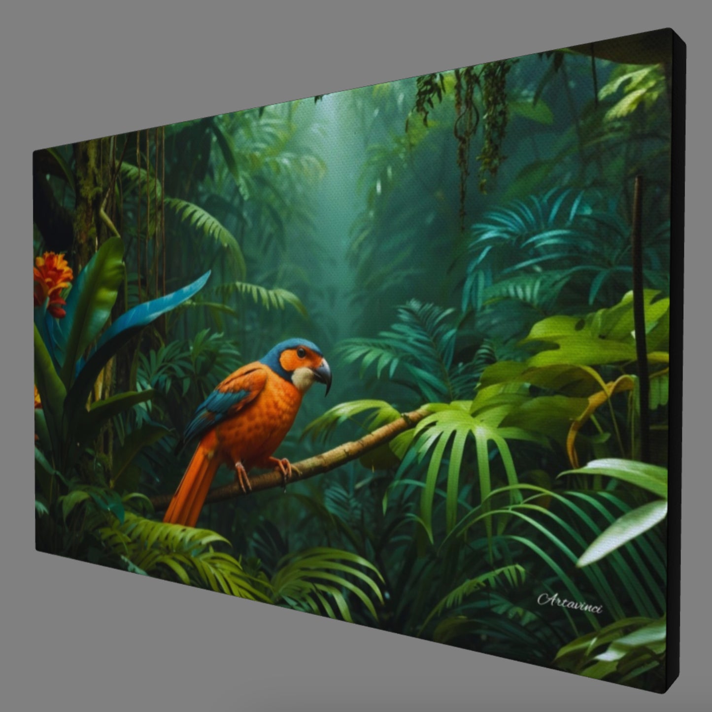 Parrot In Jungle Canvas Print