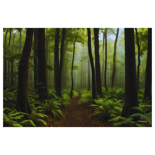 Green Tree Road Forest Canvas Art Print