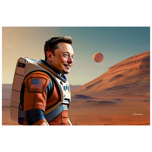 Elon Musk Arrived on Mars Canvas Art