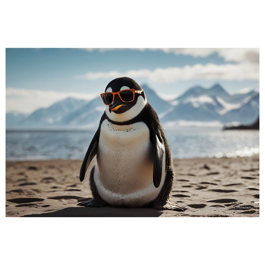 Penguin in Sunglasses Canvas Art