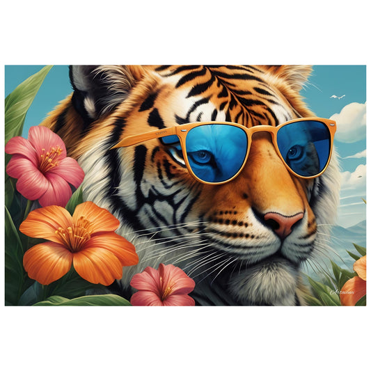 Tiger in Cool Sunglasses Canvas Art