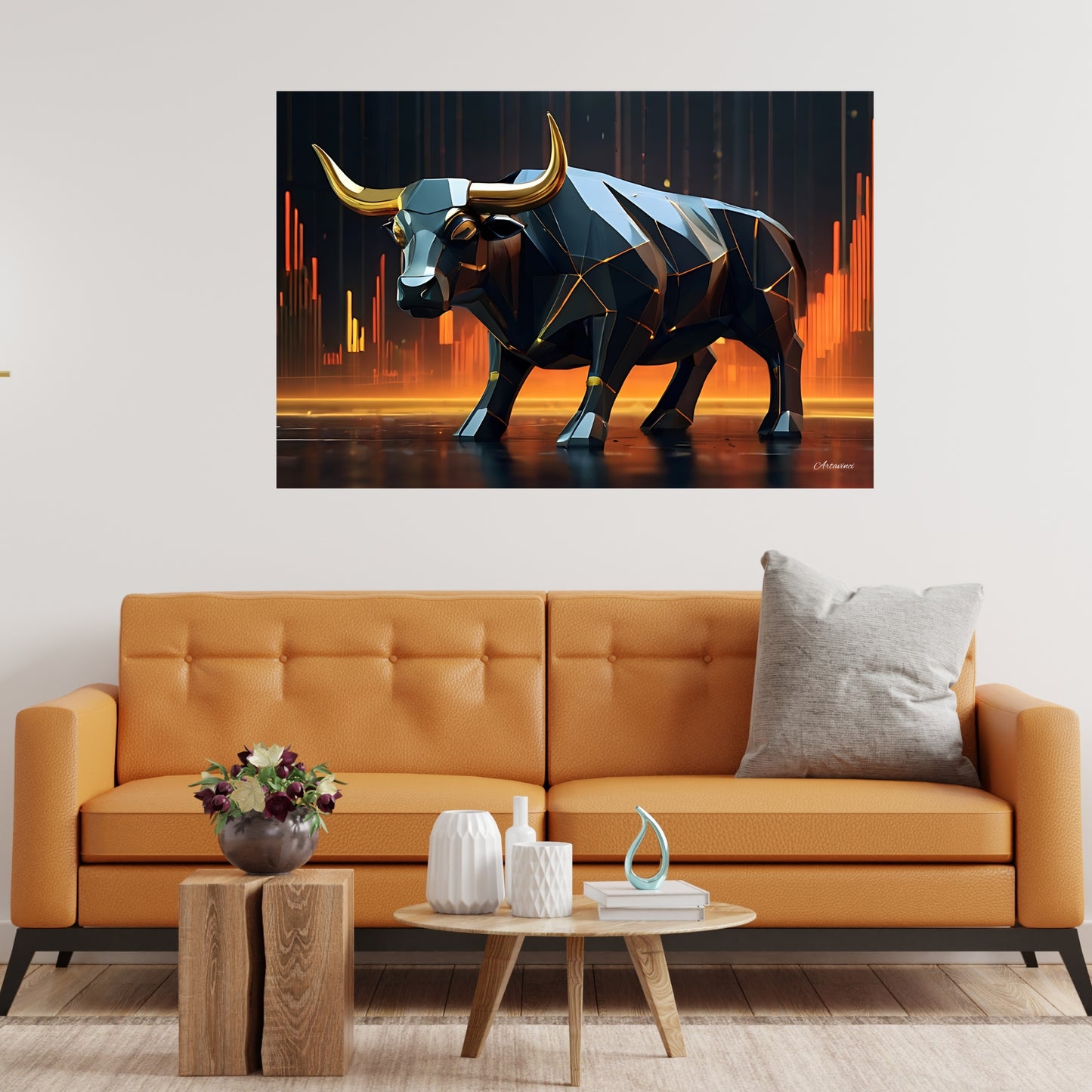 Bull Market Investing Illustration Canvas Art