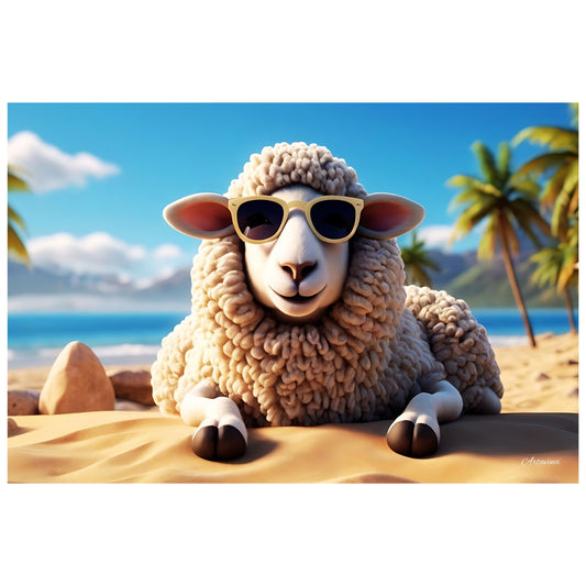 Sheep on The Beach Canvas Art