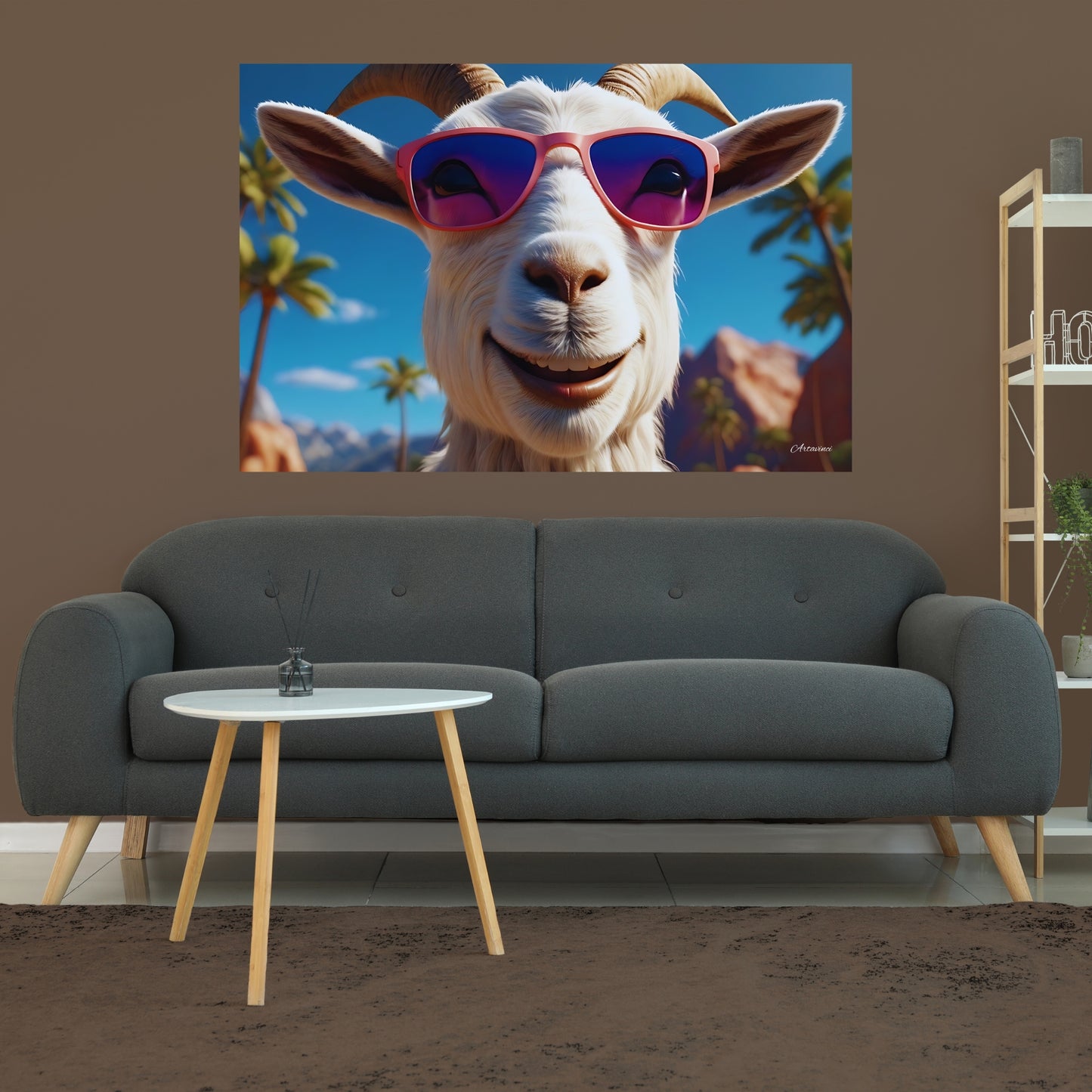 Bring Cheer to Your Walls with 'The Goat Smile' Canvas Art