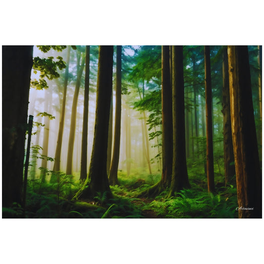 Canvas Wall Art: Fog in the Forest