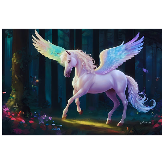 White Horse With Wings Canvas Art