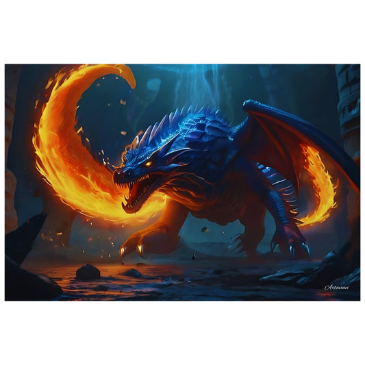 Big Beautiful Fire-Breathing Dragon Canvas Art