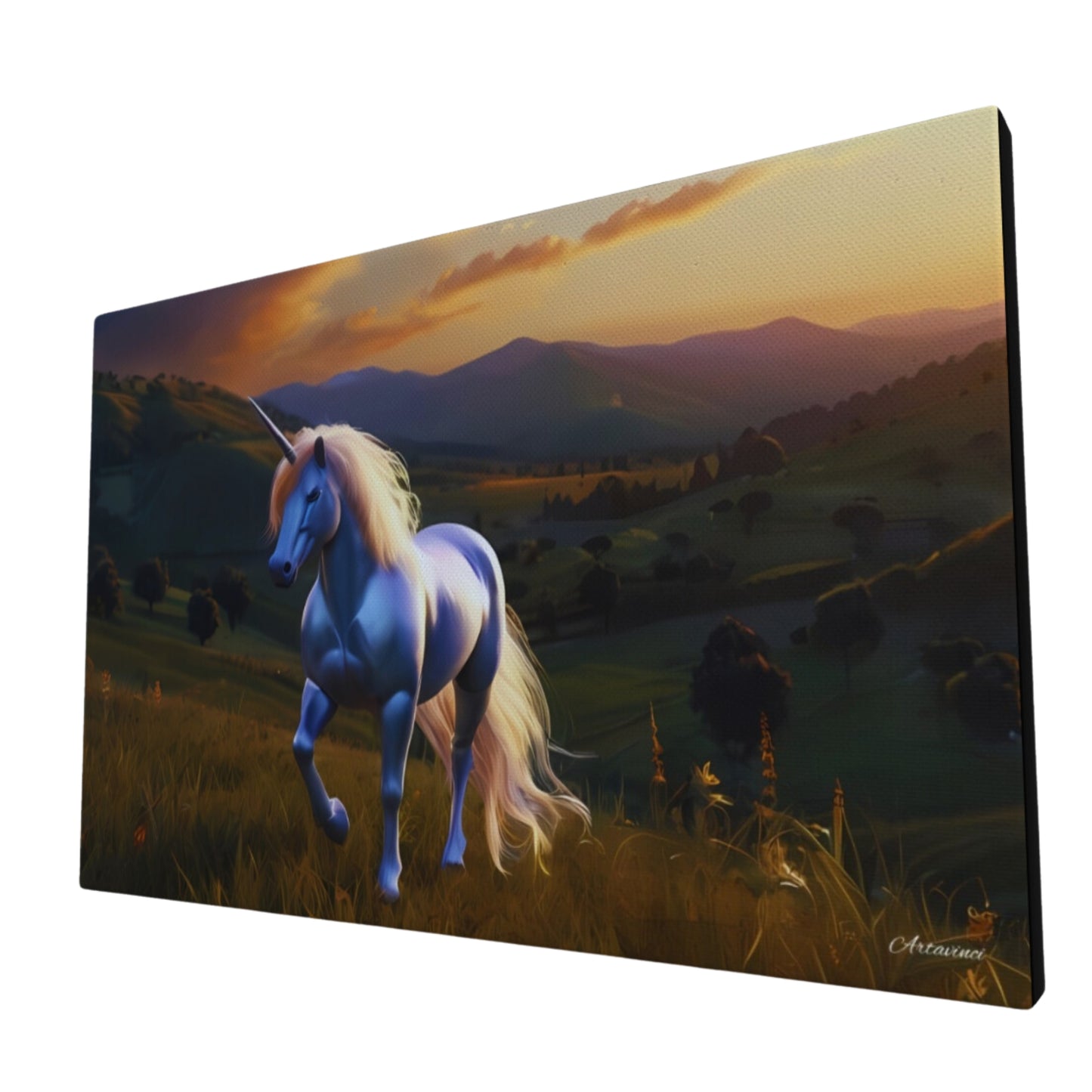 Unicorn Canvas Art: Majestic Mountain Sunset