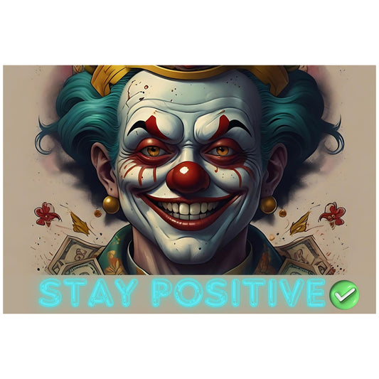 Stay Positive Clown Motivation Canvas Art