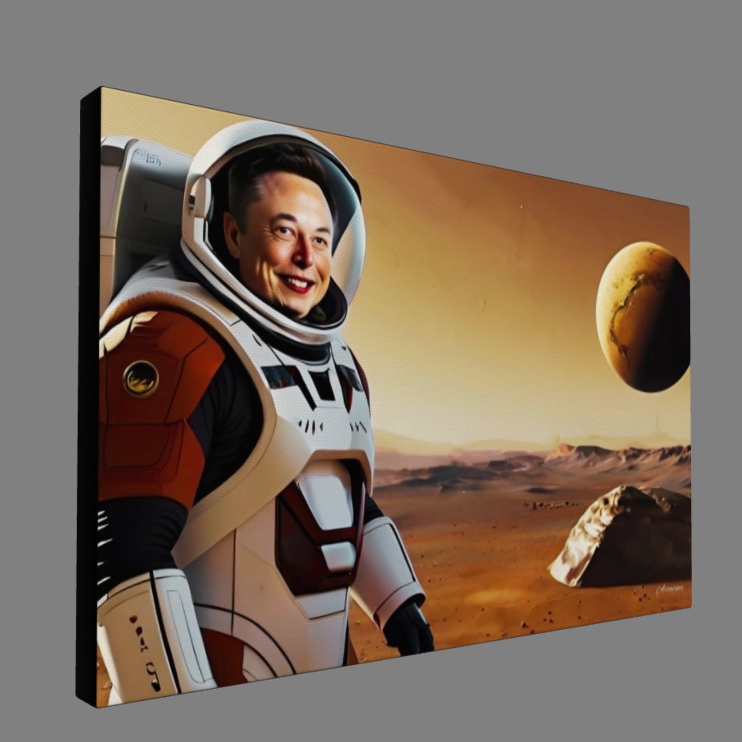 Elon Musk Astronaut in Space Canvas Art