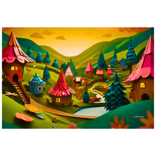 Small House Fairytale Village Canvas Art Print