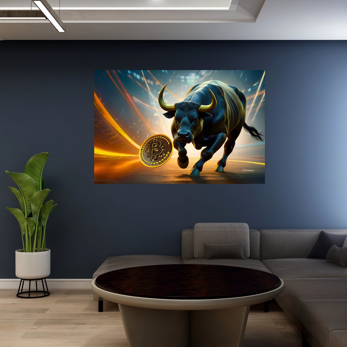 Bullrun Crypto Bull Bitcoin Canvas Art