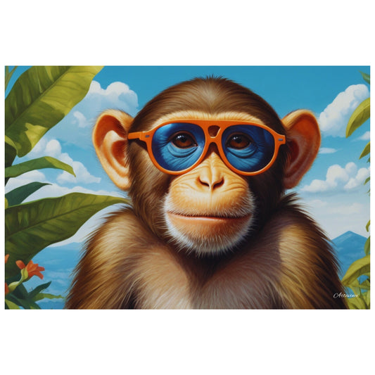 Monkey in Orange Sunglasses Canvas Art