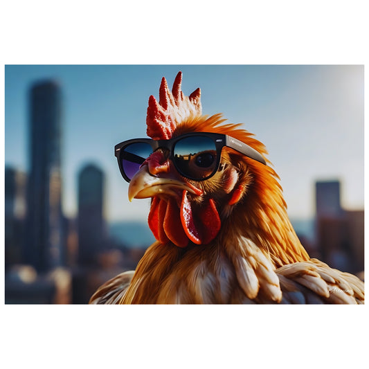 Cool Rooster Funny Chicken With Sunglasses Canvas Art