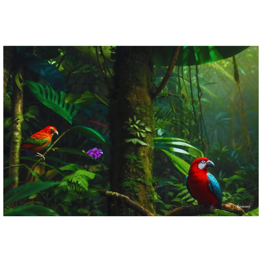 Rainforest Parrots Canvas Wall Art Print