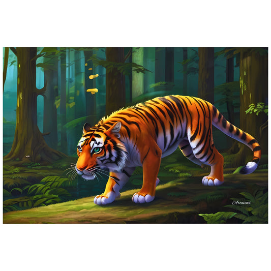 Big Jungle Tiger Canvas Wall Art Print