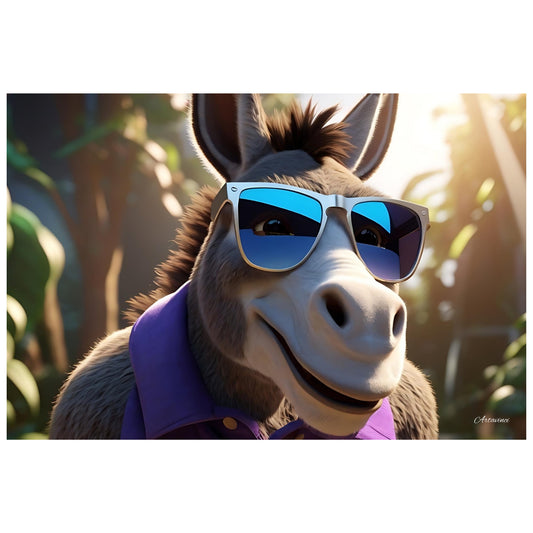 The Cool Donkey in Sunglasses Canvas Art