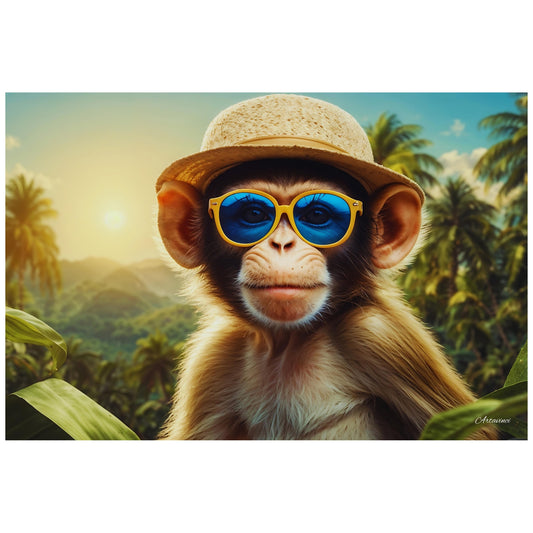 Cool Monkey Wearing Sunglasses Canvas Art