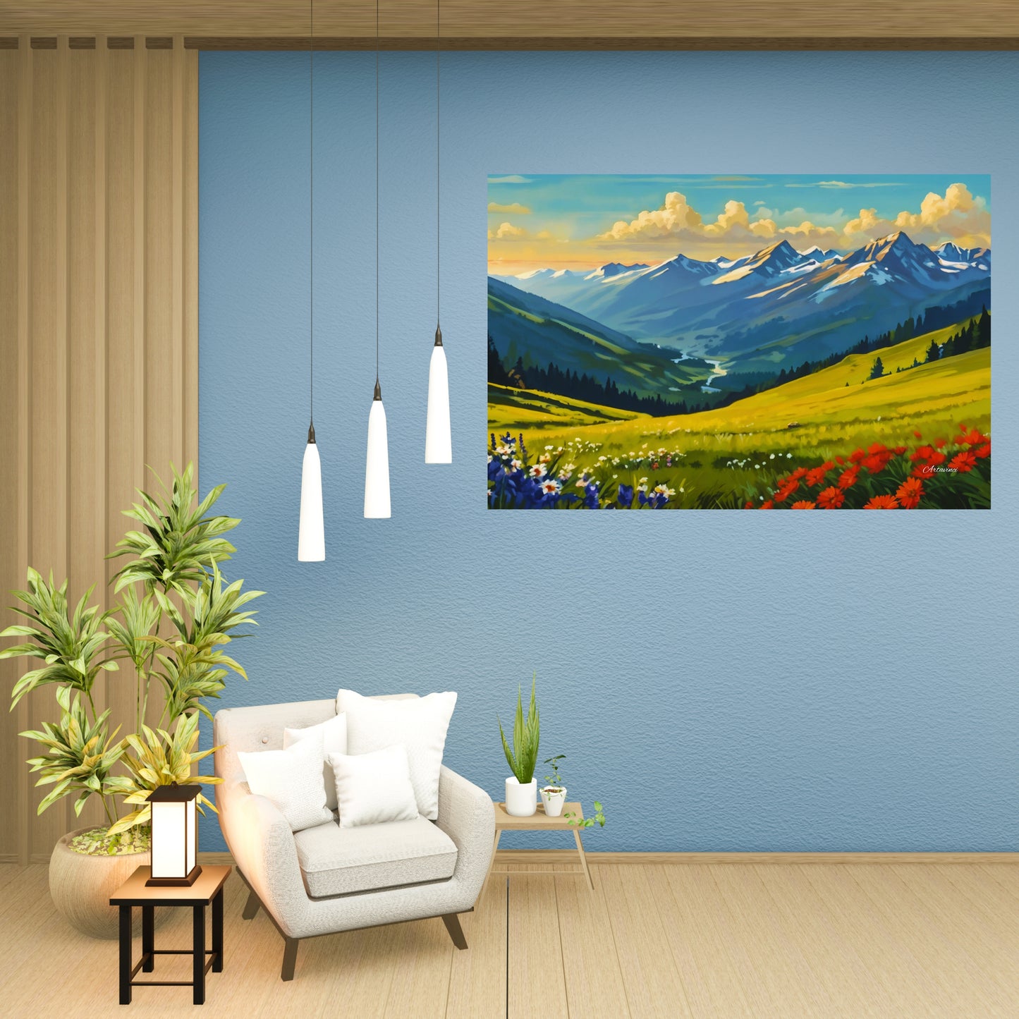 Countryside Flowers Wall Art Canvas Print