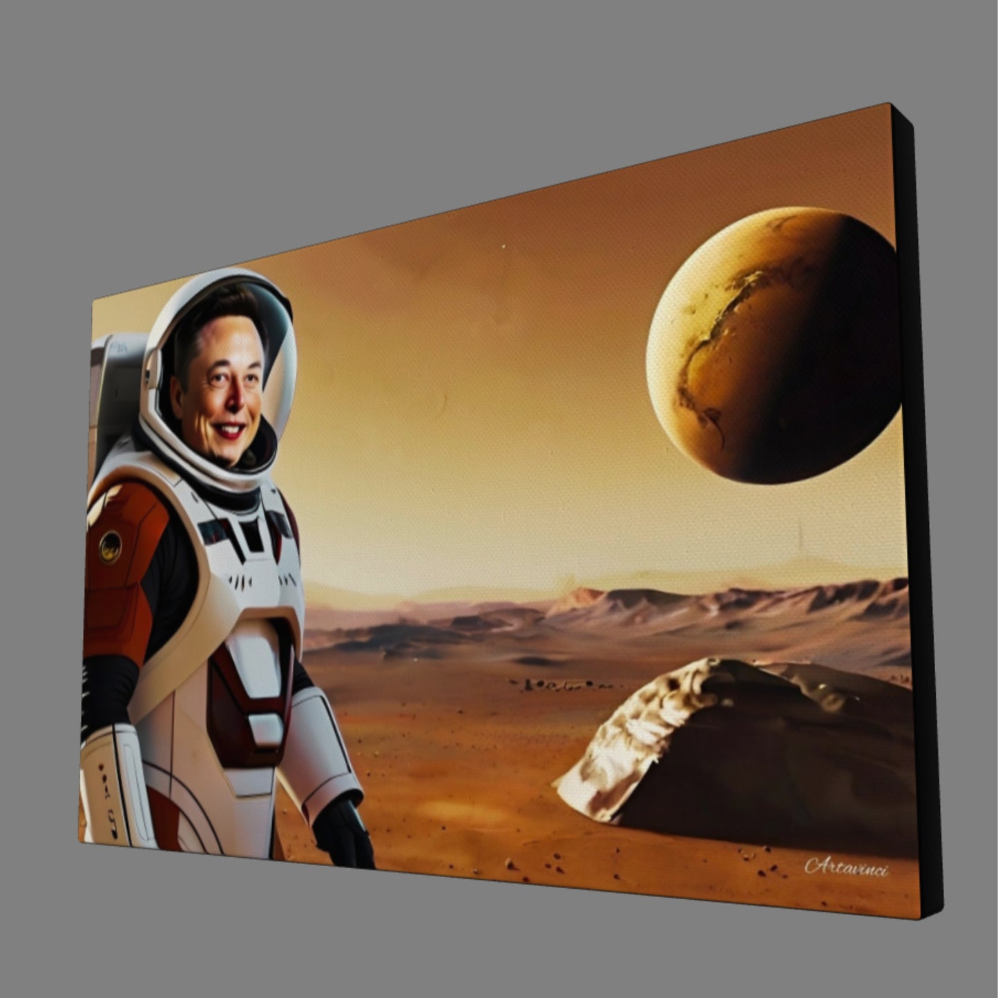 Elon Musk Astronaut in Space Canvas Art