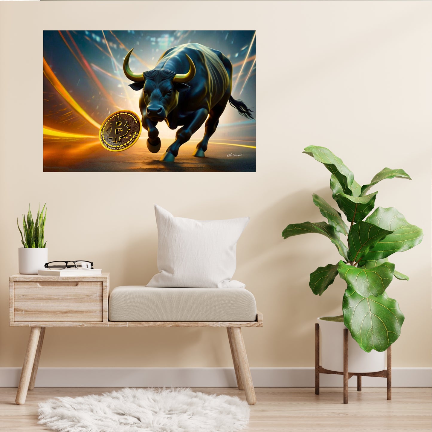 Bullrun Crypto Bull Bitcoin Canvas Art