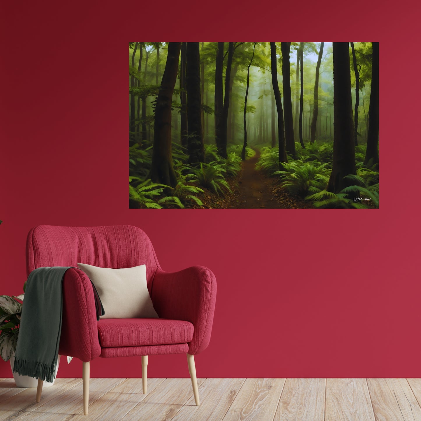 Green Tree Road Forest Canvas Art Print