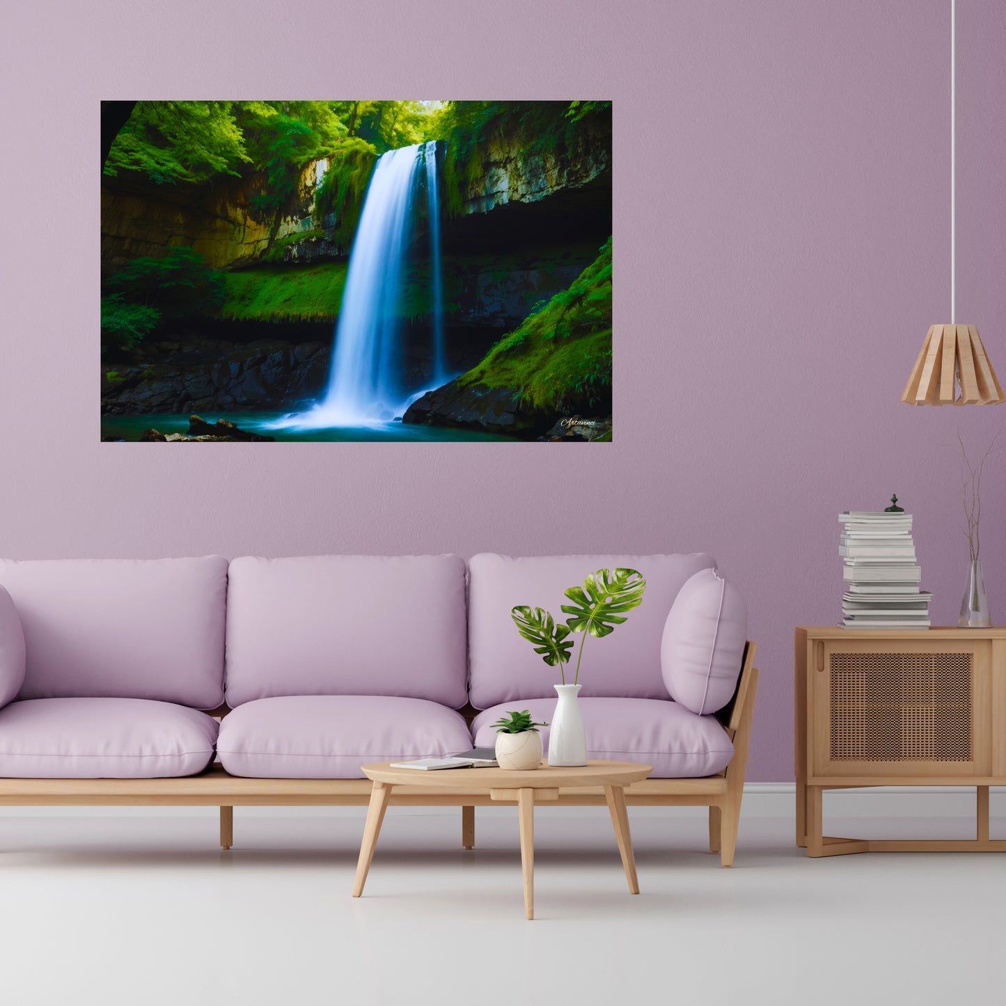 Waterfall in the Forest Canvas Art Print