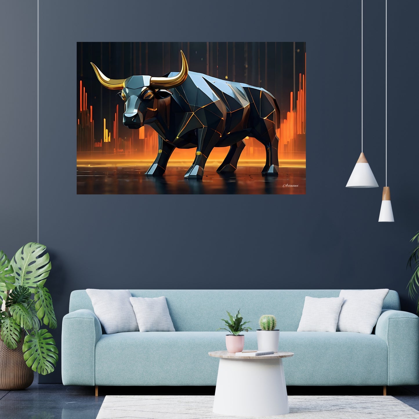 Bull Market Investing Illustration Canvas Art